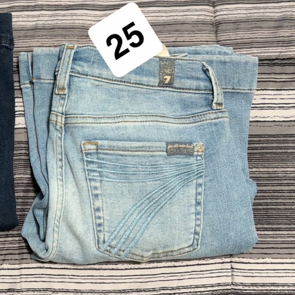 7 For All Mankind Light Blue Boot Cut Jeans